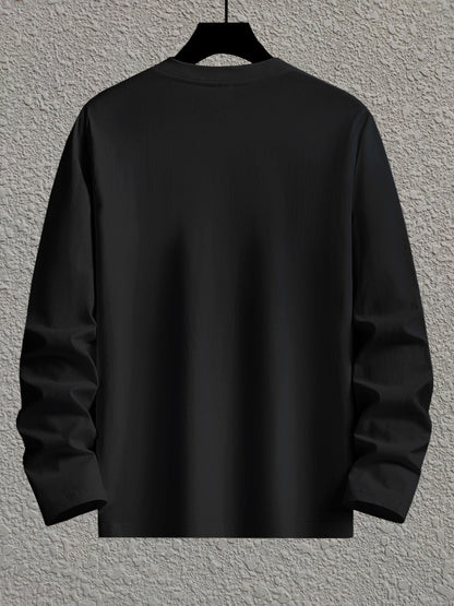 Unisex Langarmshirt mit Rundhalsausschnitt und Berg-Print