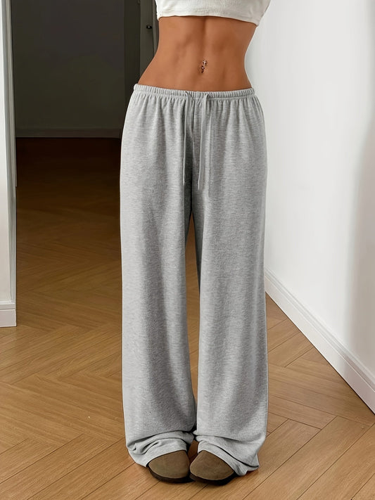 Damen Weite Loungewear-Hose mit Kordelzug – Entspannter Komfort für Zuhause & Freizeit