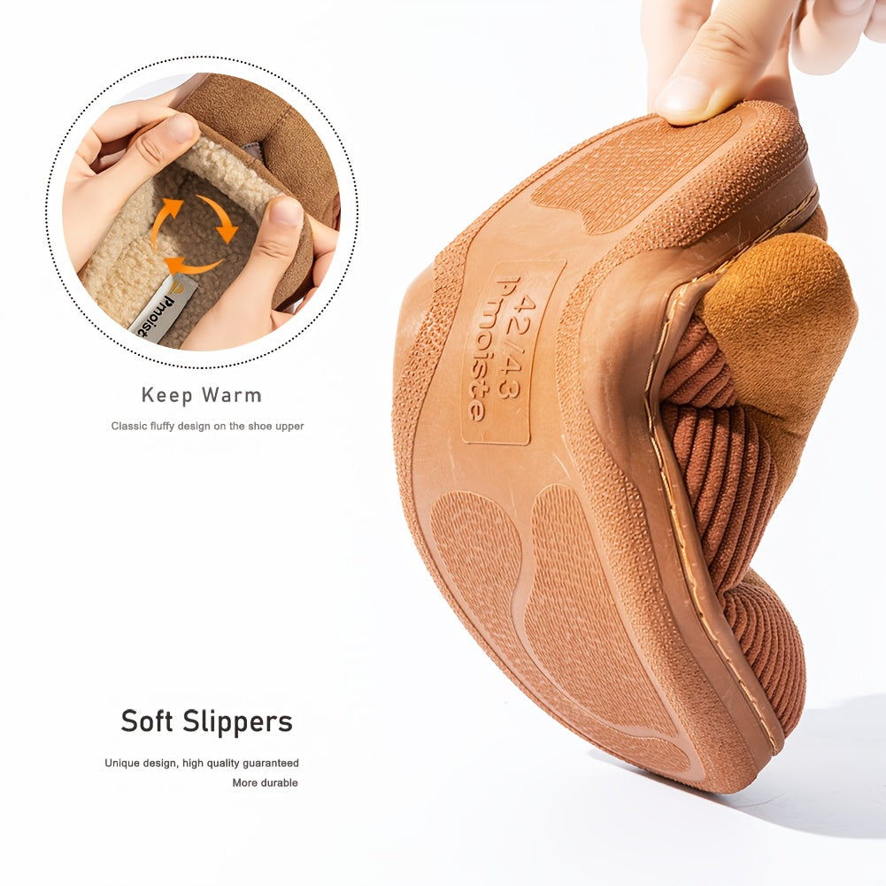 Unisex Hausschuhe Slipper gefüttert Rutschfeste Sohle