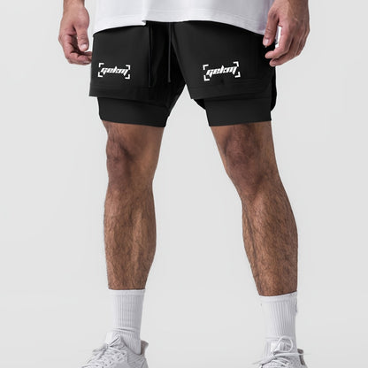 Herren Trainingsshorts 2-in-1 Performance Fitness Laufshorts