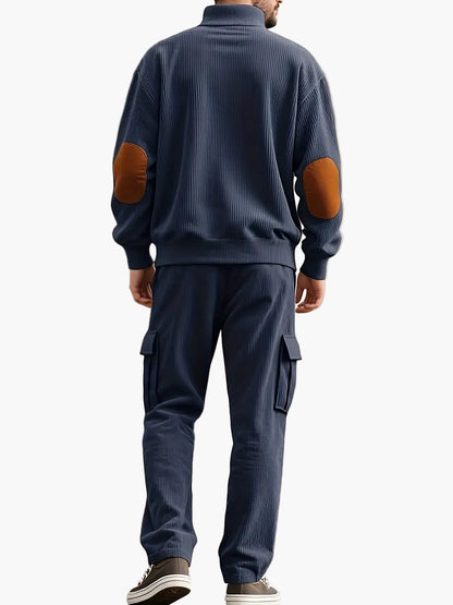 Herren Freizeit-Set mit Stehkragen und Cargohose – Modischer Komfort für Herbst und Winter
