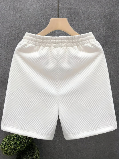 Herren Freizeitshorts mit Prägungsmuster – Moderner Look für Alltag und Sport