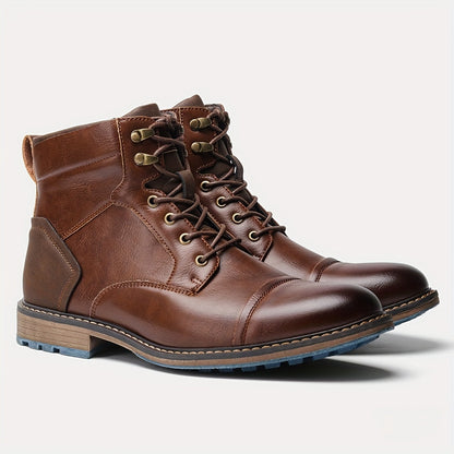 Herren Schnürstiefeletten Braun mit Kontrastsohle
