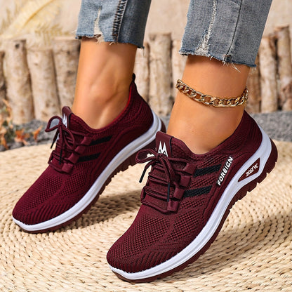 Damen Komfort Freizeit-Sneaker mit modernem Strickdesign und federleichter Sohle – Ideal für Alltag & Sport