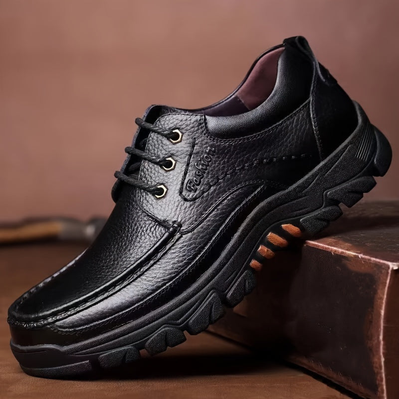 Herren Outdoor Freizeitschuhe mit rutschfester Sohle – Elegante Business-Leder Halbschuhe für Alltag und Büro