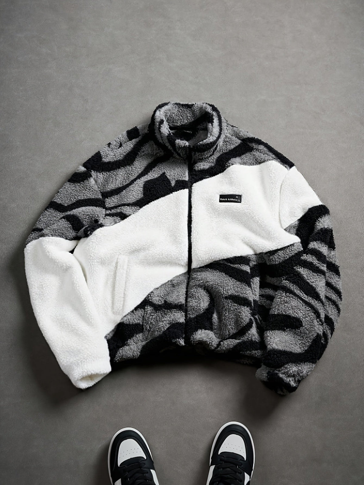 Fleecejacke Unisex mit Stehkragen und Reißverschluss, Tiermuster, mehrere Farben