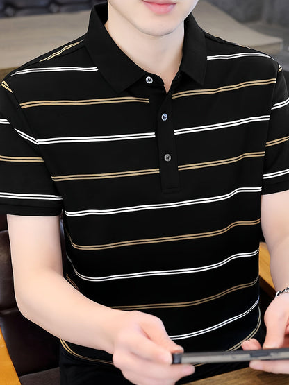 Herren Poloshirt mit Streifenmuster – Moderner Freizeit- & Business-Look