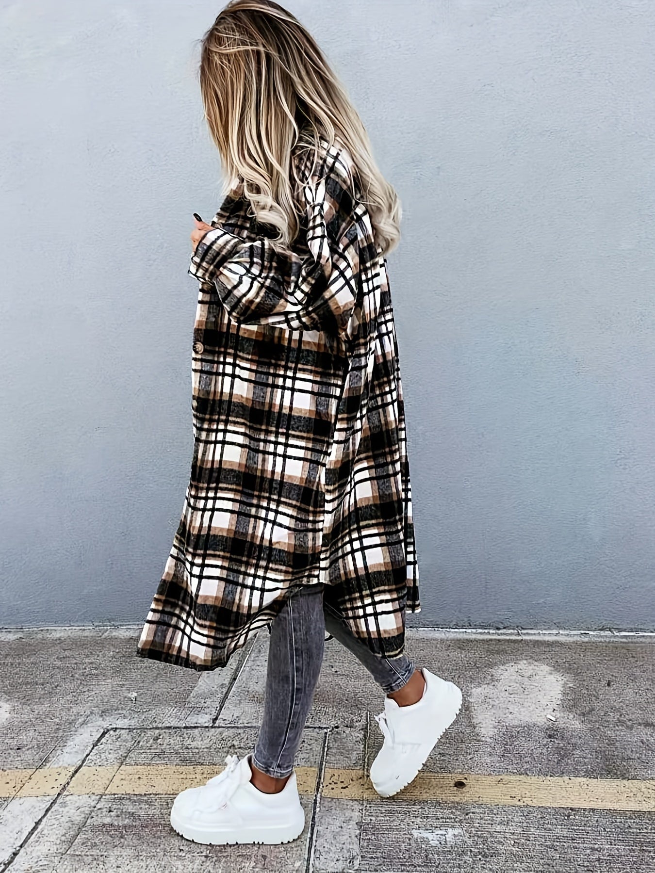 Damen Freizeit Karo Hemdjacke im Oversized Look – Perfekt für den Alltag