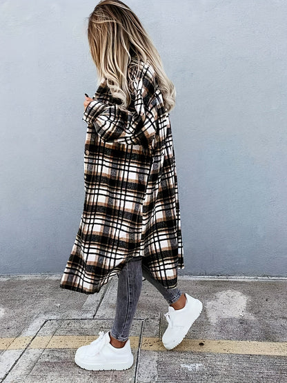 Damen Freizeit Karo Hemdjacke im Oversized Look – Perfekt für den Alltag