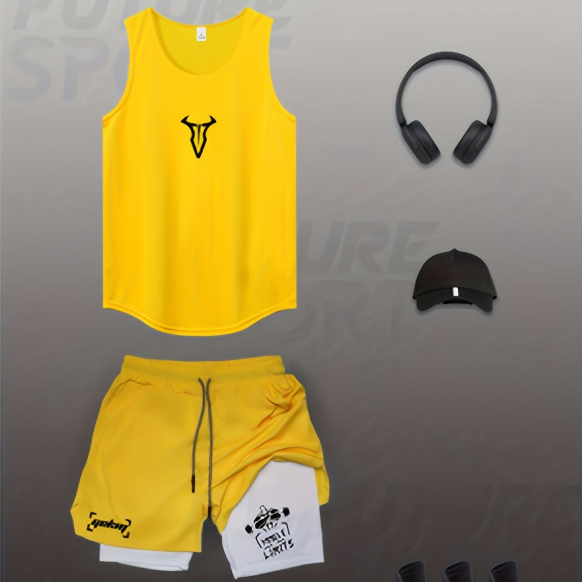 Herren Fitness Tanktop und Shorts Set – Sportliches Trainingsoutfit für das Fitnessstudio