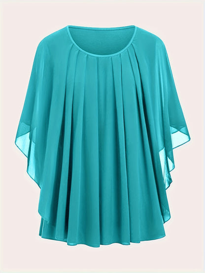 Damen Elegante Oversize Chiffon Bluse für Ausgehen und Büro
