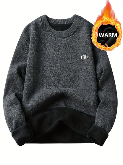 Unisex Langarm Sweatshirt Pullover Rundhals mit Logo-Detail Winter