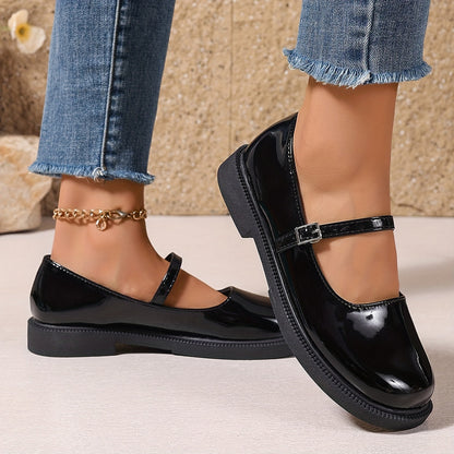 Damen Mary Jane Ballerinas im Preppy-Stil – Bequeme Alltagsschuhe mit Riemchen