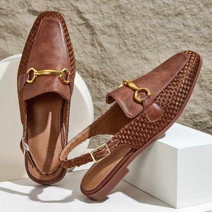 Damen Slingback-Loafer mit Pferdebit-Detail – Eleganter Business- und Freizeit-Schuh