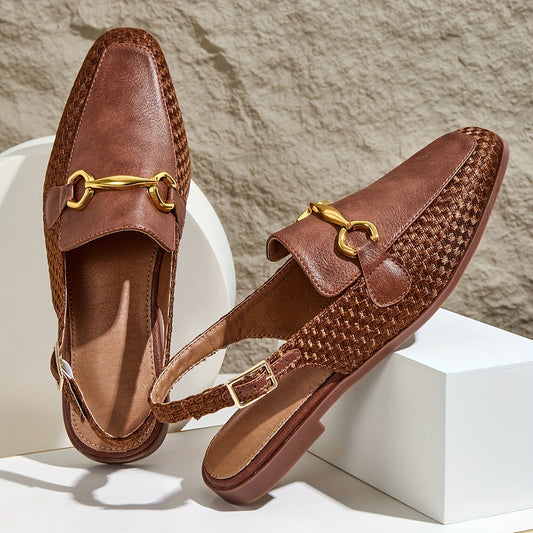 Damen Slingback-Loafer mit Pferdebit-Detail – Eleganter Business- und Freizeit-Schuh