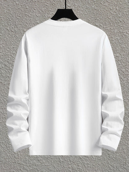 Unisex Langarmshirt mit Rundhalsausschnitt und Berg-Print