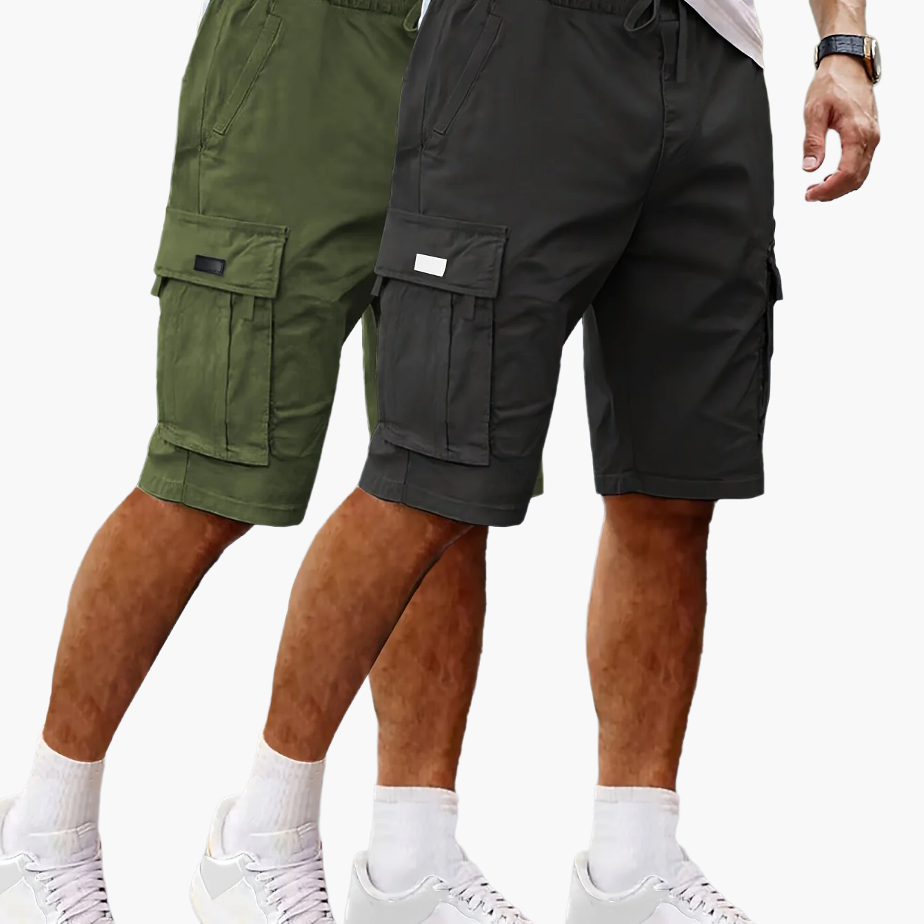 Herren 2er-Pack Cargo Shorts – Lässige Outdoor-Bermuda mit Taschen für Freizeit & Sport