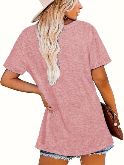 Damen T-Shirt mit Herz-Print und lockerem Schnitt – Verspieltes Freizeitshirt
