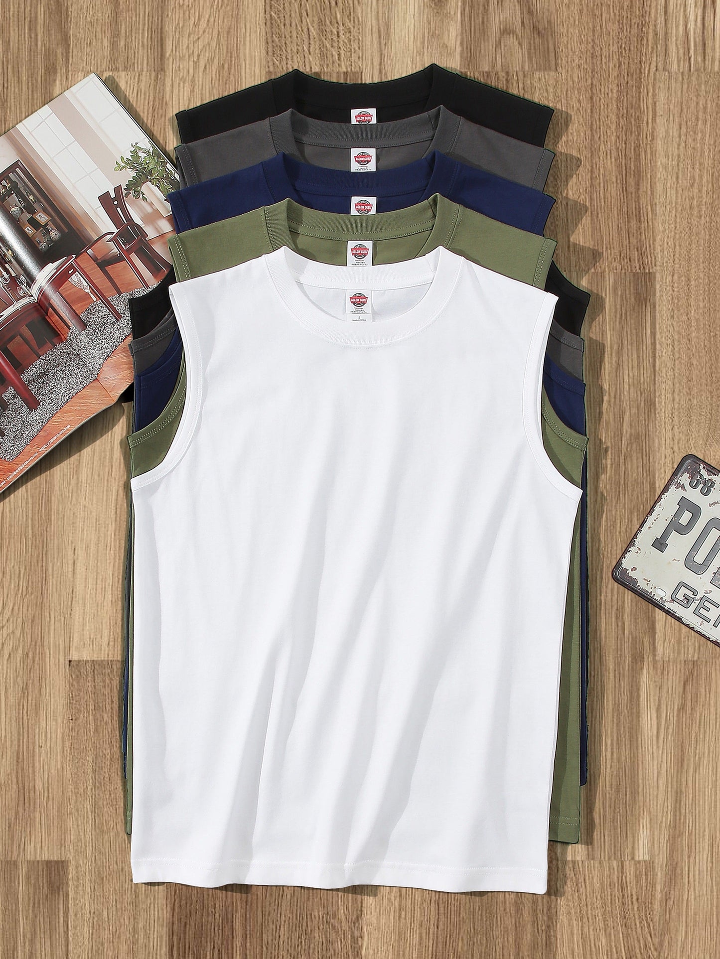 Herren Basic Muskelshirt Ärmellos Sport Freizeit Tanktop