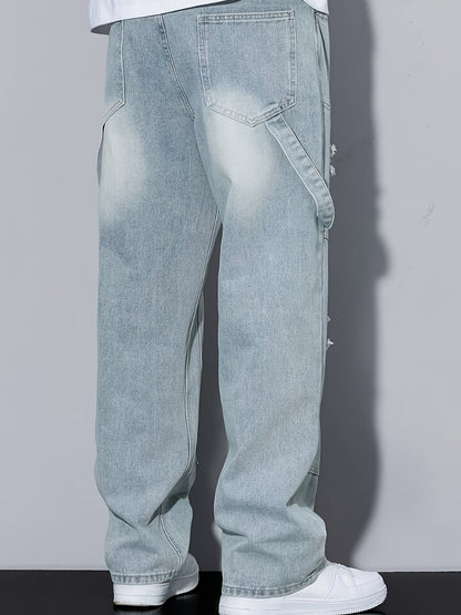 Herren Cargo Jeans im Loose Fit Streetstyle – Modische Distressed Denim Hose für Alltag & Freizeit