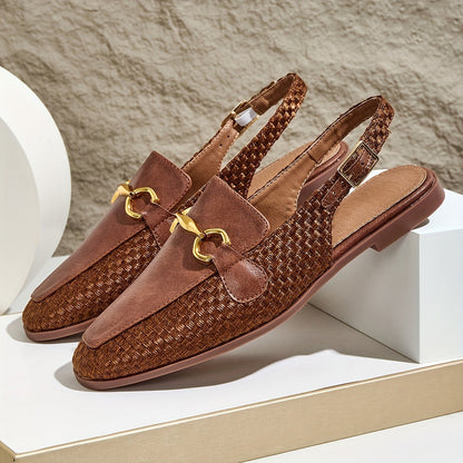 Damen Slingback-Loafer mit Pferdebit-Detail – Eleganter Business- und Freizeit-Schuh