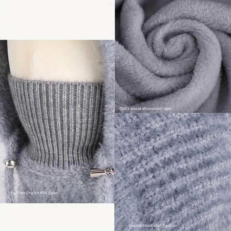 Strick Sturmhaube mit Kapuze und Ohren Winter Balaclava