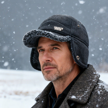 Wintermütze Herren mit Ohrenklappen Baseball Kappe Warm Weiches Futter