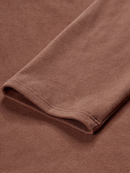 Herren Halb-Reißverschluss Pullover Braun Blau mit Ethno-Muster Stehkragen
