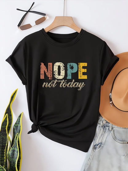 Damen Statement T-Shirt "NOPE Not Today" – Lockeres Freizeitshirt mit Spruch