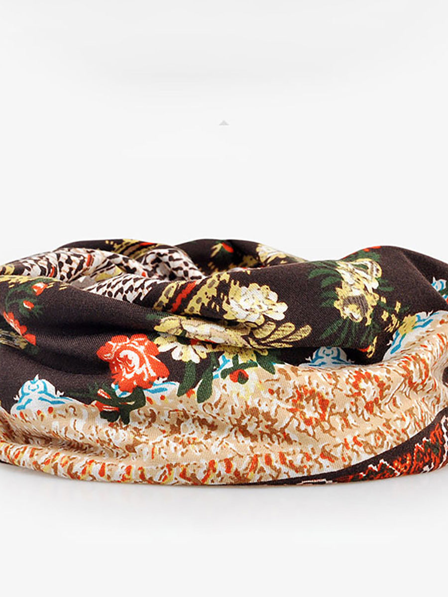 Damen Beanie Mütze mit Blumenmuster – Modische Slouchy Kappe für Frühling, Sommer & Herbst, vielseitig als Hut oder Schal