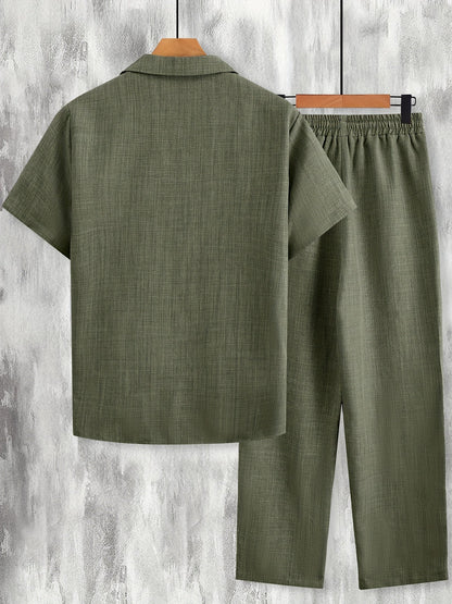 Herren Freizeit Set Kurzarm Hemd und Hose – Entspannter Sommer-Look für Alltag & Urlaub