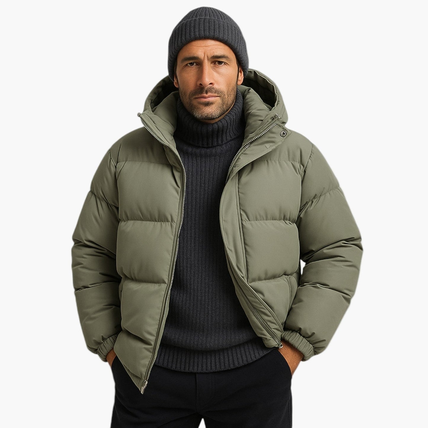 Unisex Winter-Steppjacke mit Kapuze – Warme Outdoorjacke für Alltag & Freizeit