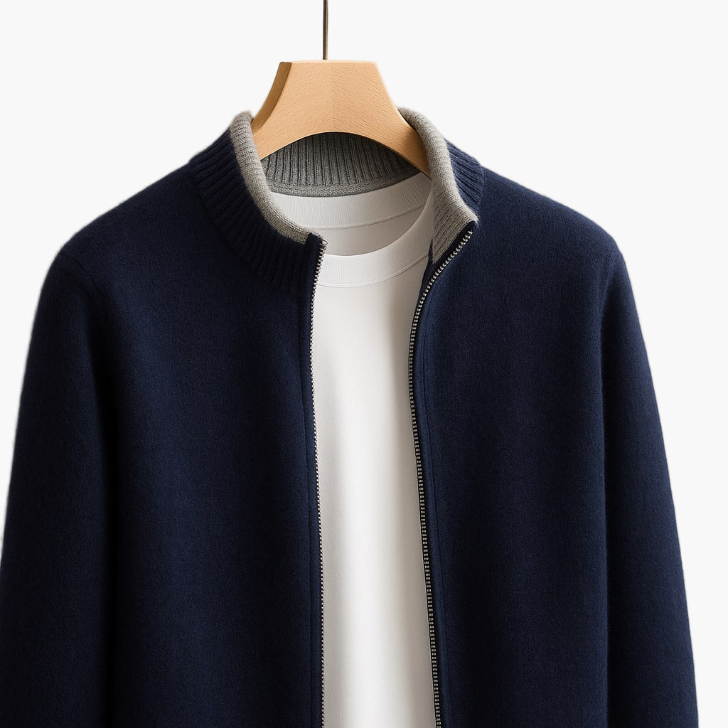 Herren Strickjacke mit Reißverschluss – Moderner Komfort und Eleganz für Business & Freizeit