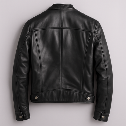 Herren Bikerjacke Grün mit Stehkragen und Reißverschlüssen