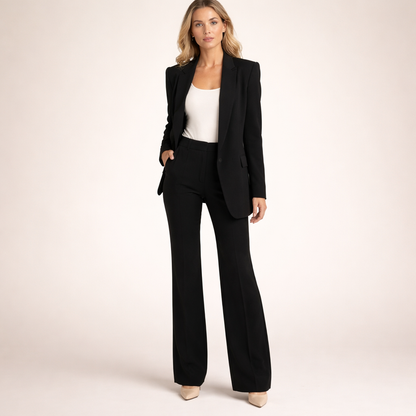 Damen Hosenanzug Blazer & weite Hose Set Business Elegant