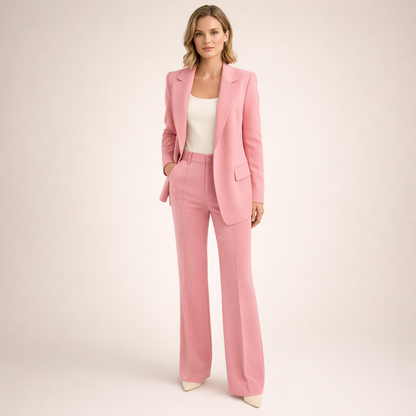 Damen Hosenanzug Blazer & weite Hose Set Business Elegant