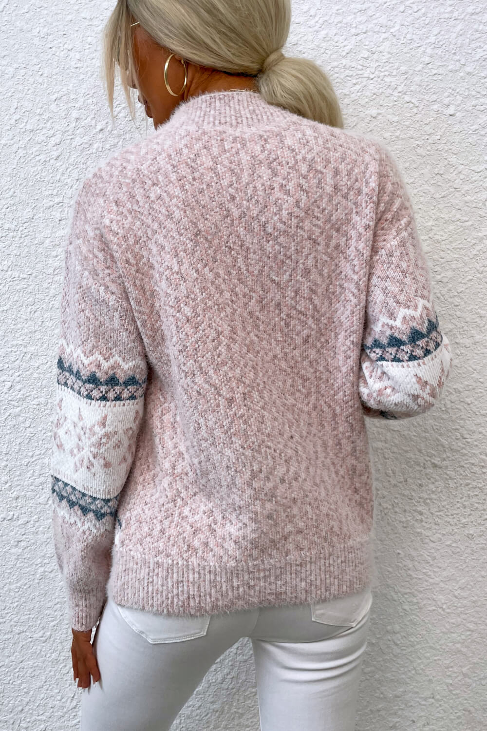Damen Strickpullover mit Norwegermuster – Winterlicher Freizeit-Look, Komfort Fit