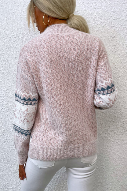 Damen Strickpullover mit Norwegermuster – Winterlicher Freizeit-Look, Komfort Fit