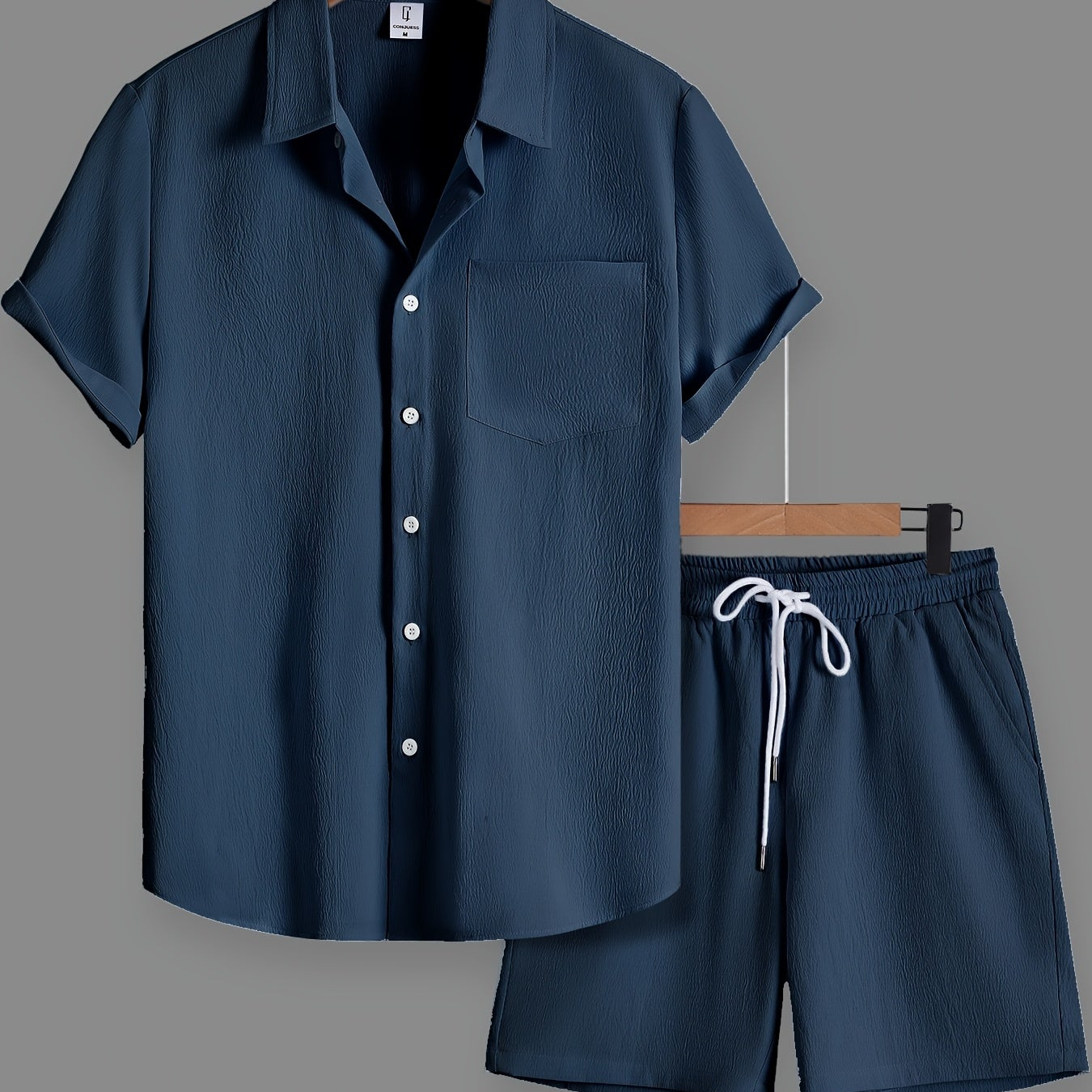 Herren Freizeit Kurzarm Set – Modernes Button-Down Hemd & Shorts für entspannte Looks
