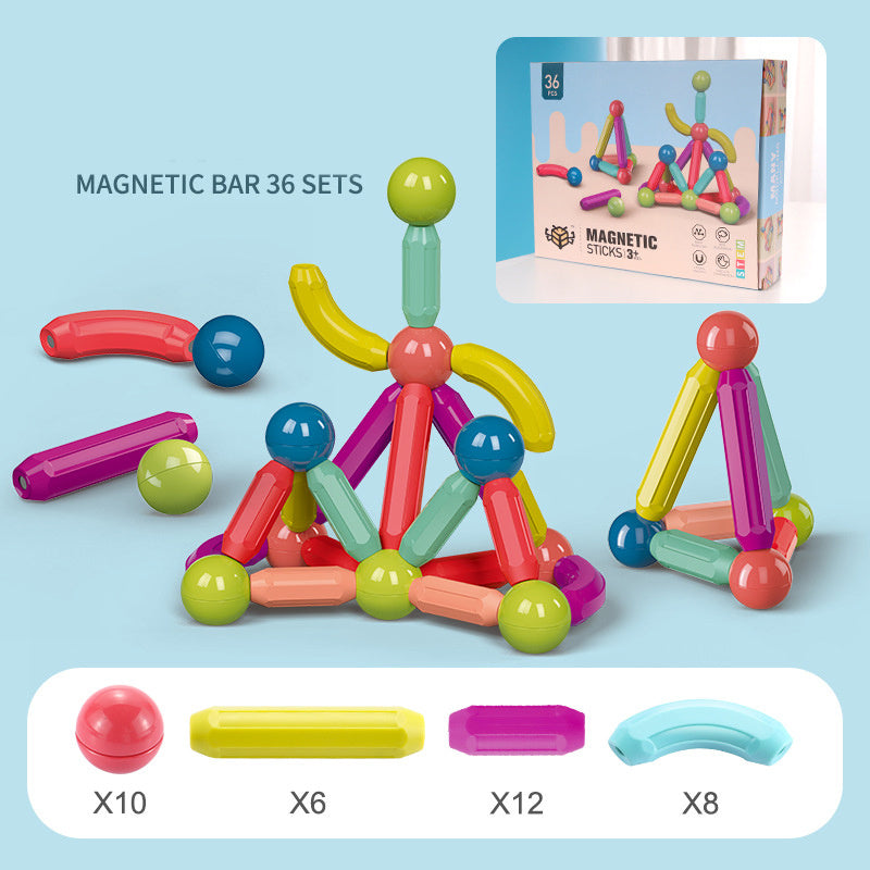 Magnetische Konstruktionsspielzeug Bausteine für Kinder – Kreatives Lernspielzeug, Magnetbaukasten, Jungen & Mädchen