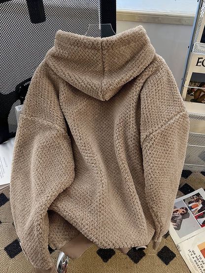 Kuscheliger Hoodie mit Kapuze und Kängurutasche – Weicher Teddy-Look
