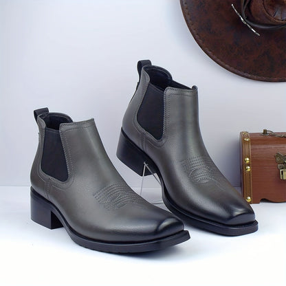 Herren Western Chelsea Stiefel Stiefeletten mit Blockabsatz