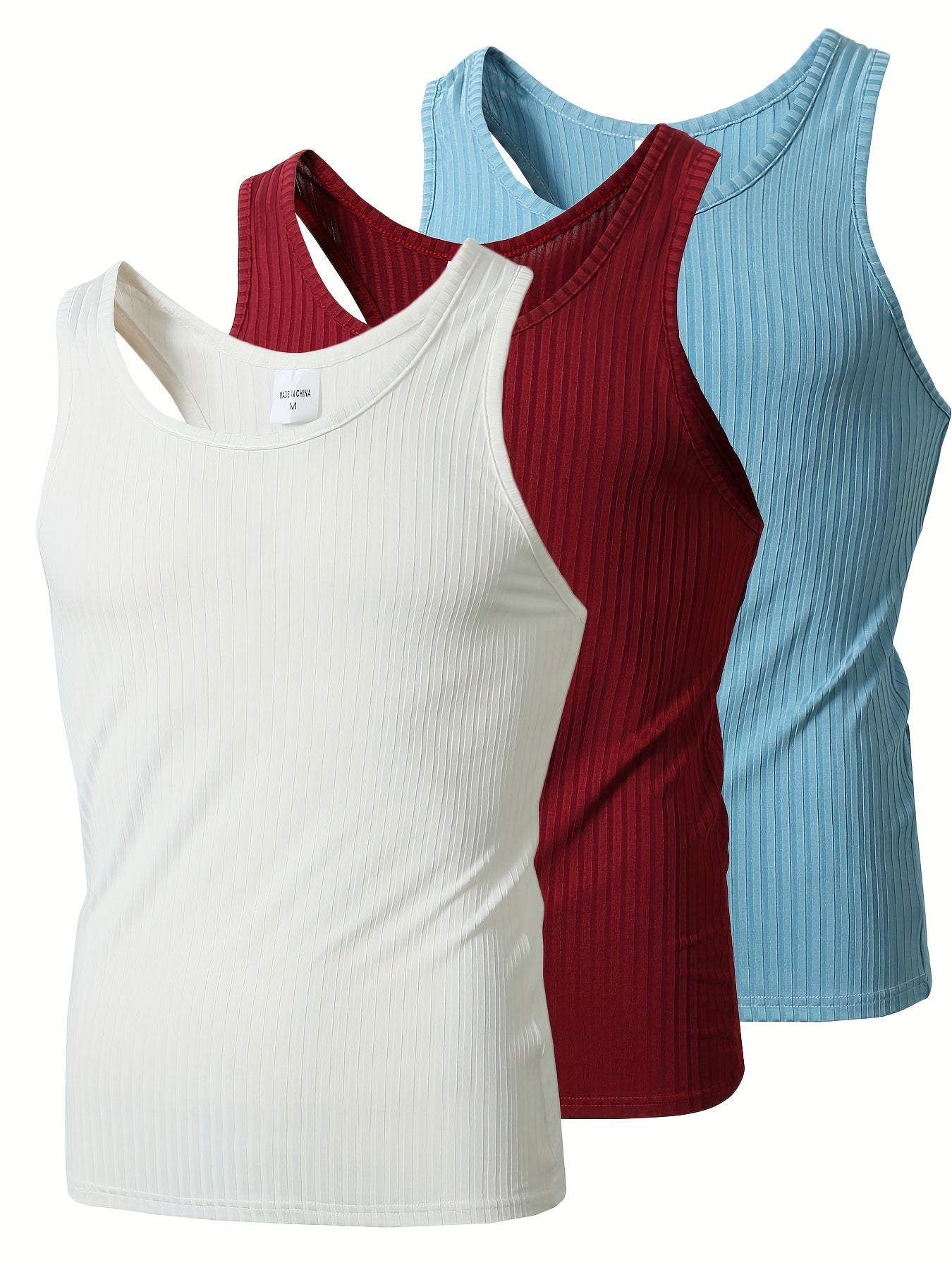 Herren Ripp Tanktop 3er Pack – Sportlicher Basic Fitness Style für Alltag und Training