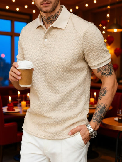 Herren Polohemd im modernen Strick-Design – Stilvoller Freizeit-Look für Alltag & besondere Anlässe