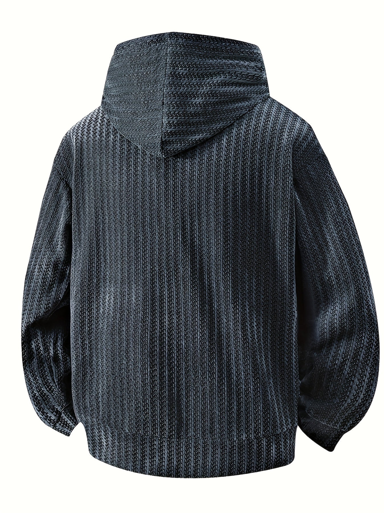 Hoodie mit Kapuze und Kängurutasche – Gerippter Strukturstoff
