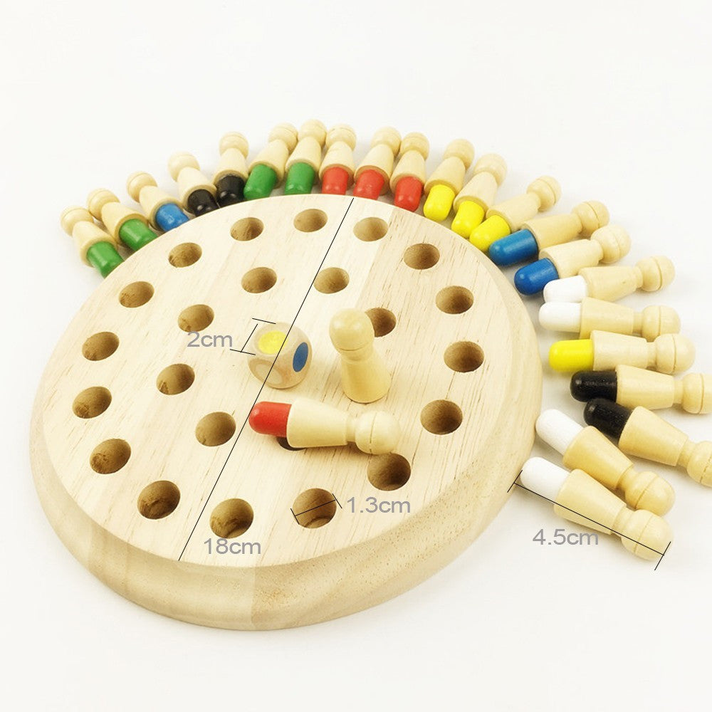 Gedächtnisspiel Holz Memory Match Stick Schach für Kinder ab 3 Jahren – Lernspiel zur Förderung von Farben- und Formenverständnis