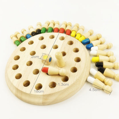 Gedächtnisspiel Holz Memory Match Stick Schach für Kinder ab 3 Jahren – Lernspiel zur Förderung von Farben- und Formenverständnis