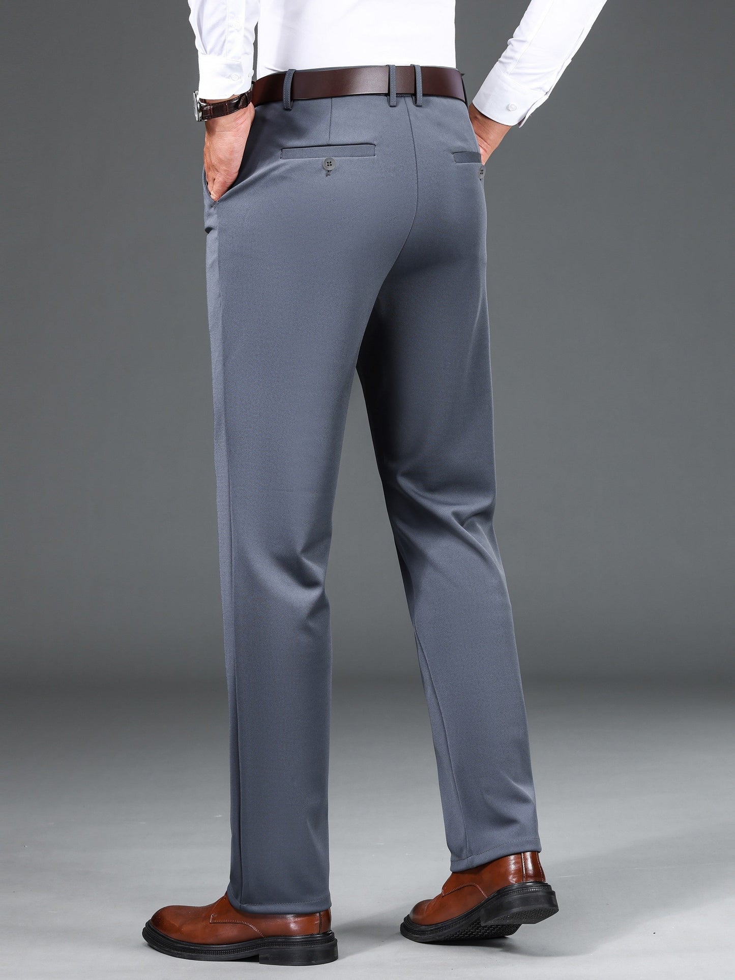 Herren Winterhose Business-Casual mit weichem Futter Grau