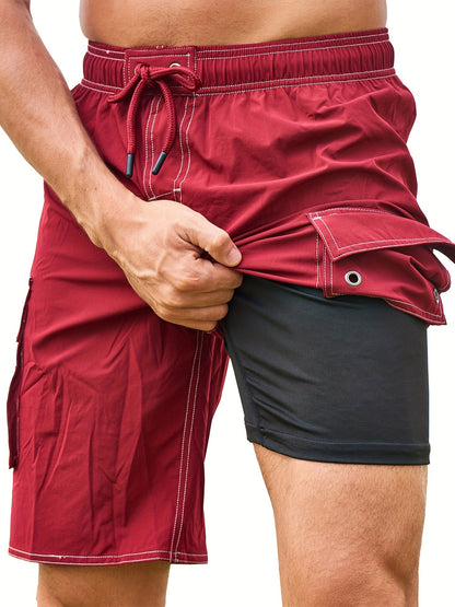Herren Bade- und Sports-Bermuda mit integrierter Innenhose – Komfortable Shorts für Strand und Freizeit