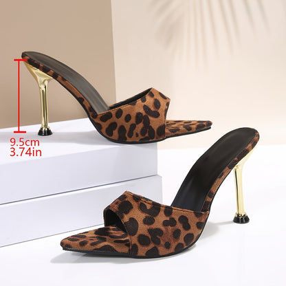 Damen High Heel Stiletto Mules mit Animal-Print für stilvolle Abende und Events